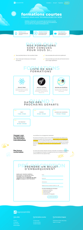 Site vitrine de présentation de formations courtes